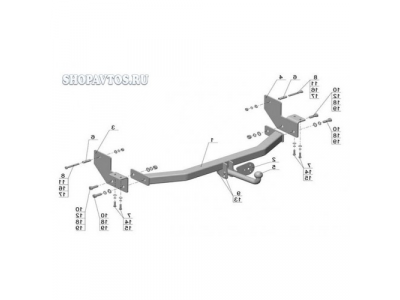 Фаркоп на Isuzu D-Max пикап 2007-2012гг.